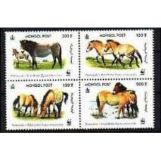 2000 Mongolia Mi.3122-25VB Horses 4.00 €
