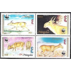 1995 Mongolia Mi.2562-65VB WWF / Fauna 3,60 €