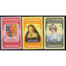 1982 Montserrat Mi.494-496 Diana 3,80