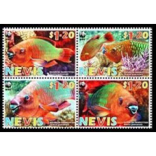 2007 Nevis Mi.2208-11VB Sea fauna / WWF 4,00 €