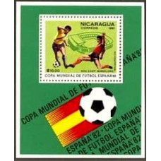 1982 Nicaragua Michel 2190/B138 1982 World championship on football of Spanien 4.50 €