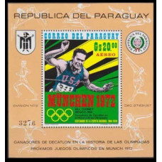 1971 Paraguay Mi.2150/B159 1972 Olympic Munich 14,00