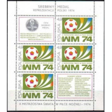 1974 Poland Michel 2328/B60 1974 World championship on football of Munchen 6.00 €