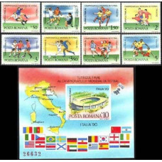 1990 Rumania Michel 4594-601+4602/B262b 1990 World championship on football of Italien 20.80 €