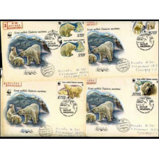 1987 USSR 4 Arctic Polar Covers "Polar bear" €
