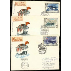 1984 USSR 3 Covers "Chelyuskin" ship in the ice of Arctic €