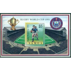 1991 Samoa Mi.719/B49 Rugby 10,00 €