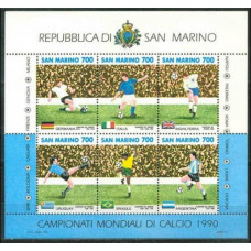 1990 San Marino Mi.1438-1443/B13 1990 World championship on football of Italy 5,00 €