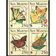 1993 San Marino Mi.1535-1538 Butterflies 2,00 €