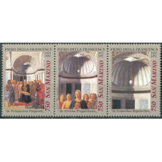 1992 San Marino Mi.1520-1523strip Paintings 3,00