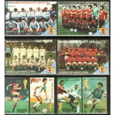 1986 St Vincent & Grenadines-Union Isand Mi.161-168 1986 World championship on football of Mexico 11.00