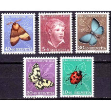 1952 Switzerland(Helvetia) Mi.575-79 Insects 11.00 €