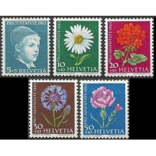 1963 Switzerland(Helvetia) Mi.786-90 Flowers 6,00 €