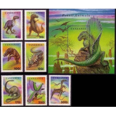 1994 Tanzania Mi.1767-1773+1774/B250 Dinosaurs 11.00 €