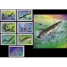 1993 Tanzania Mi.1583-89+1590/B225 Sea fauna 9.30 €