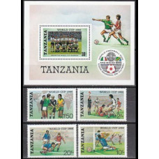 1986 Tanzania Michel 342-345+346/B61 1986 World championship on football of Mexico 5.50 €