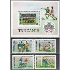 1986 Tanzania Mi.342-345+346/B61 1986 World championship on football of Mexico 5,50 €
