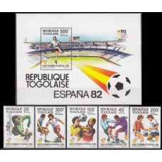1982 Togo Mi.1613-1617+1618/B190 1982 World championship on football of Spain 12,00 €