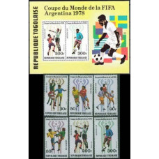 1978 Togo Mi.1300-1305+1304-05/B133 1978 World championship on football of Argentina 12,10