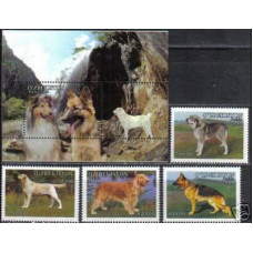 2006 Uzbekistan Mi.616-619+620/B40 Dogs 9.00 €