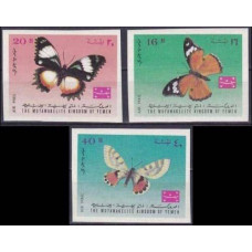 1968 Yemen (Kingdom) Mi.448-50b Butterflies 8.50 €